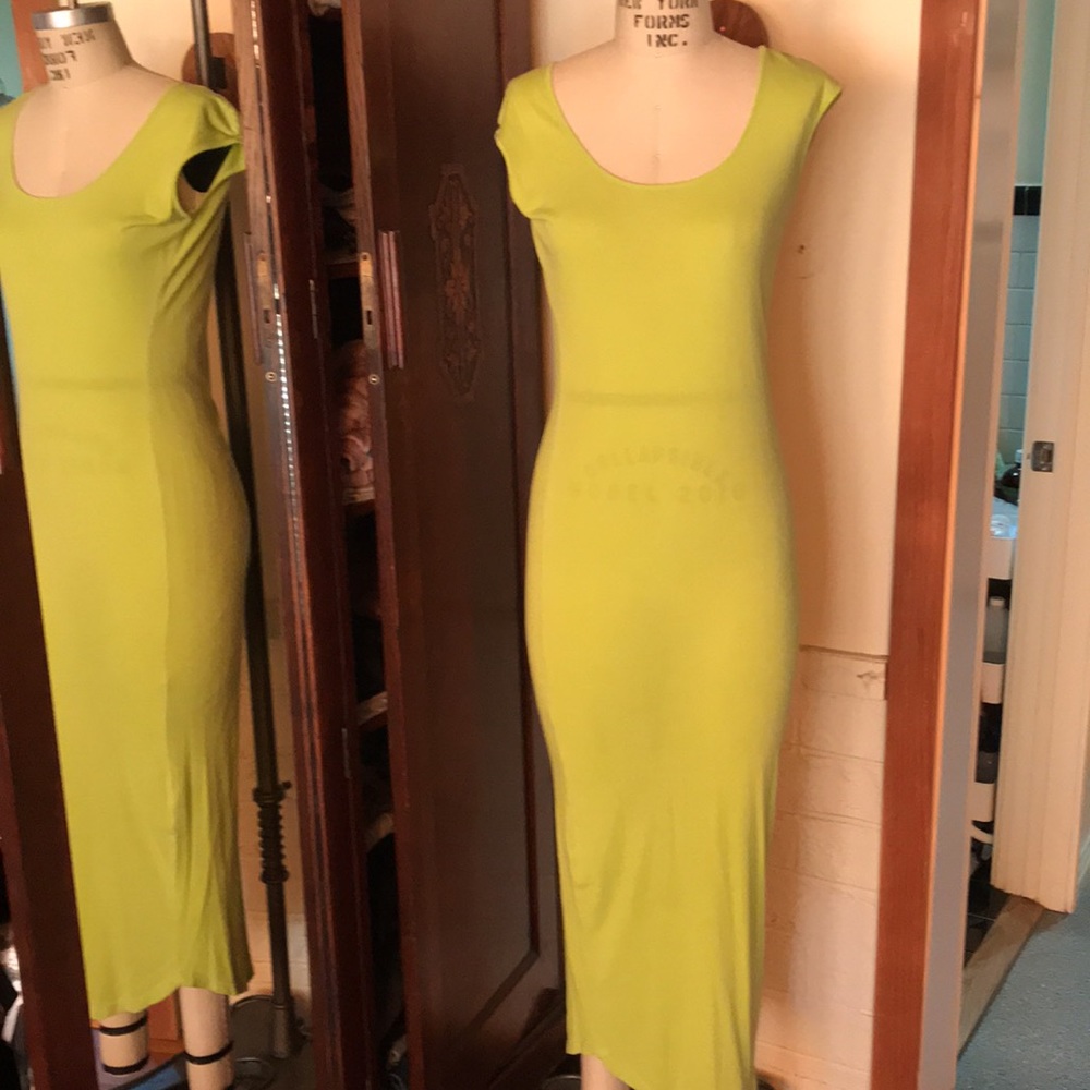 MONROW Neon Green Sleeveless Maxi Dress XS 💚